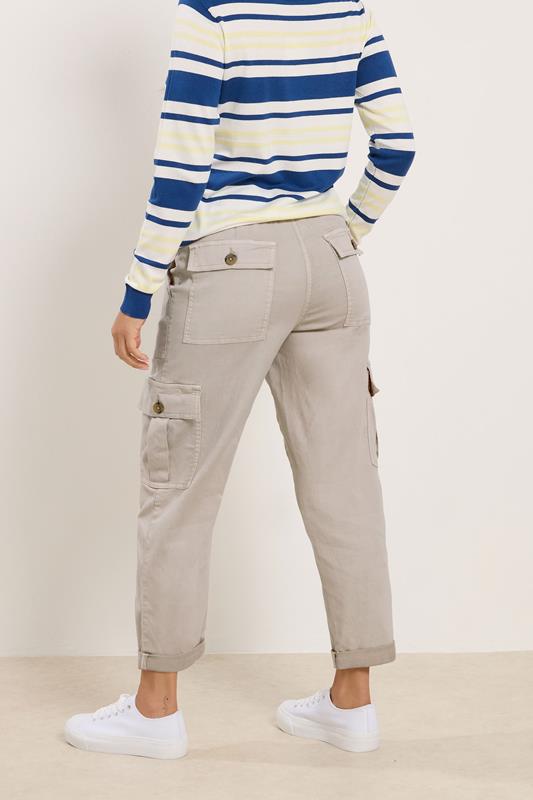 M&Co Petite Natural Brown Straight Leg Cargo Trousers | M&Co 2