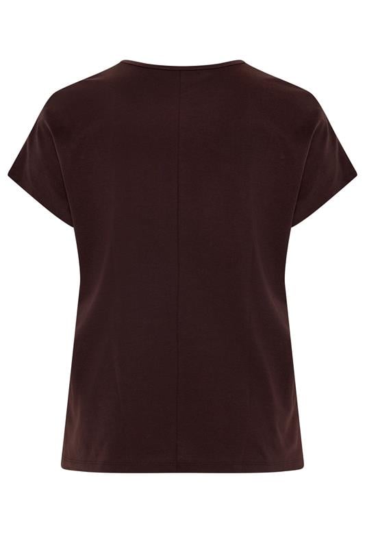 YOURS Plus Size Brown 'Mystic Soul' Laser Cut Slogan T-Shirt | Yours Clothing 6