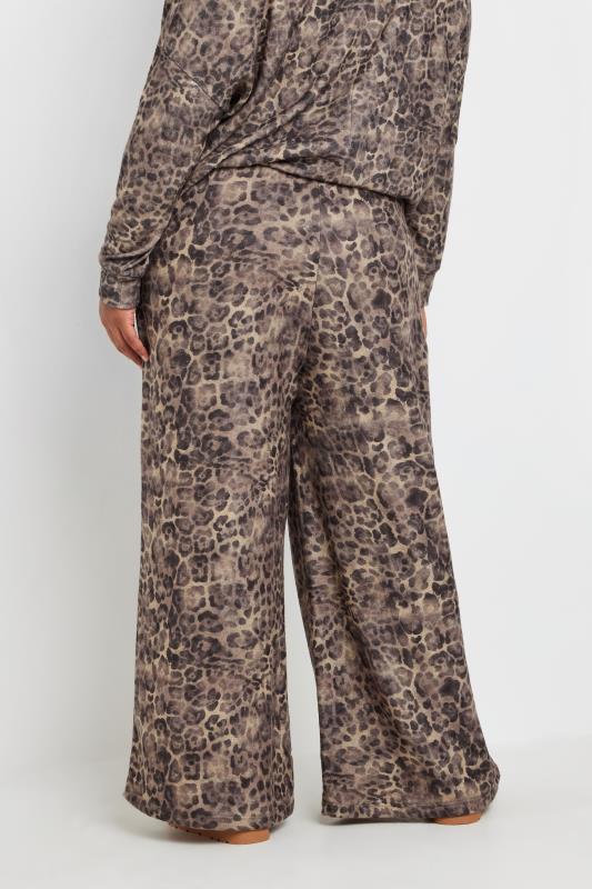 YOURS Plus Size Natural Brown Leopard Print Trousers | Yours Clothing 3