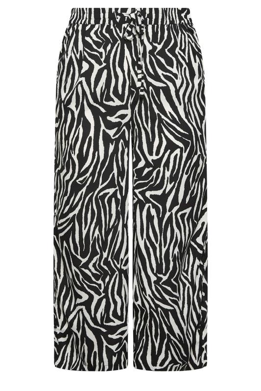 LIMITED COLLECTION Plus Size Black Zebra Print Wide Leg Trousers | Yours Clothing  7