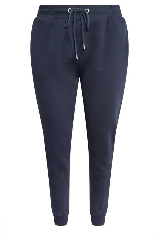 YOURS Plus Size Navy Blue Cuffed Stretch Joggers | Yours Clothing 5