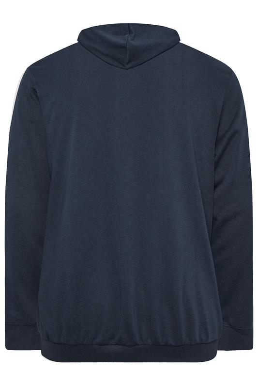 JACK & JONES Big & Tall Navy Blue Circle Logo Printed Hoodie | BadRhino 4