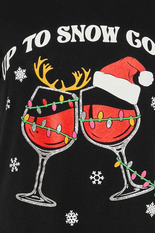 Petite Black 'Up To Snow Good' Christmas T-Shirt | PixieGirl 5