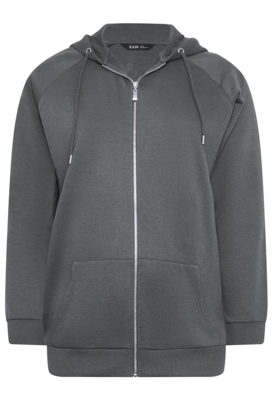 YOURS Plus Size Charcoal Grey Zip Through Hoodie | Yours Clothing 7