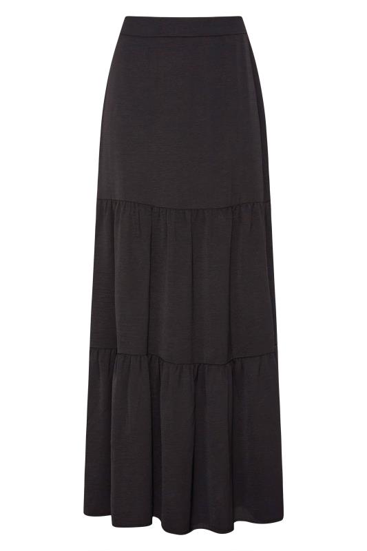 LTS Tall Black Twill Tiered Maxi Skirt 3