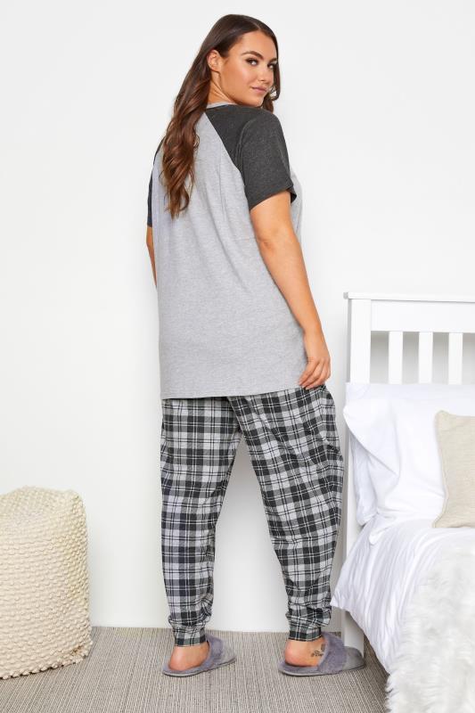 Plus Size Grey 'I Woke Up Like This' Slogan Pyjama Set | Yours Clothing 3
