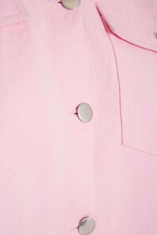 LIMITED COLLECTION Plus Size Pink Cropped Twill Jacket | Yours Clothing 5