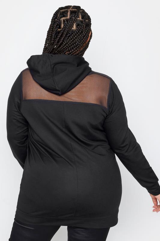 YOURS Curve Black Mesh Front Sweatshirt | Yours Clothing 3