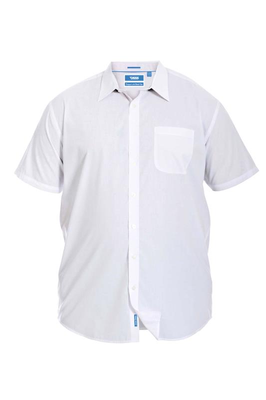  Grande Taille D555 White Basic Short Sleeve Shirt