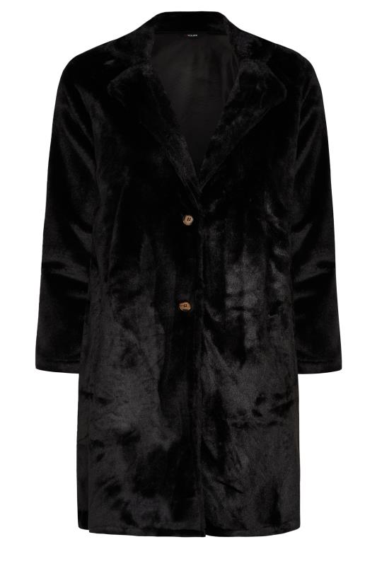 YOURS Plus Size Curve Black Faux Fur Coat | Yours Clothing  6