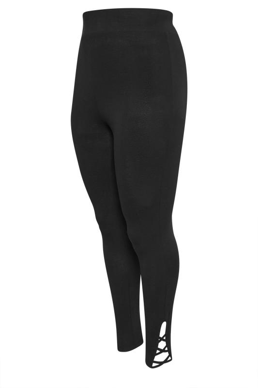 YOURS Plus Size Black Cut Out Leggings | Yours Clothing 6