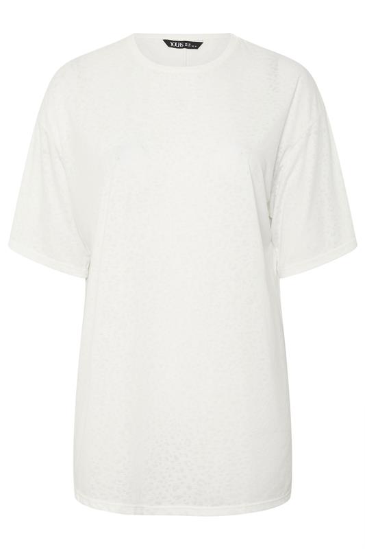 YOURS Plus Size White Animal Burnout T-Shirt | Yours Clothing 5
