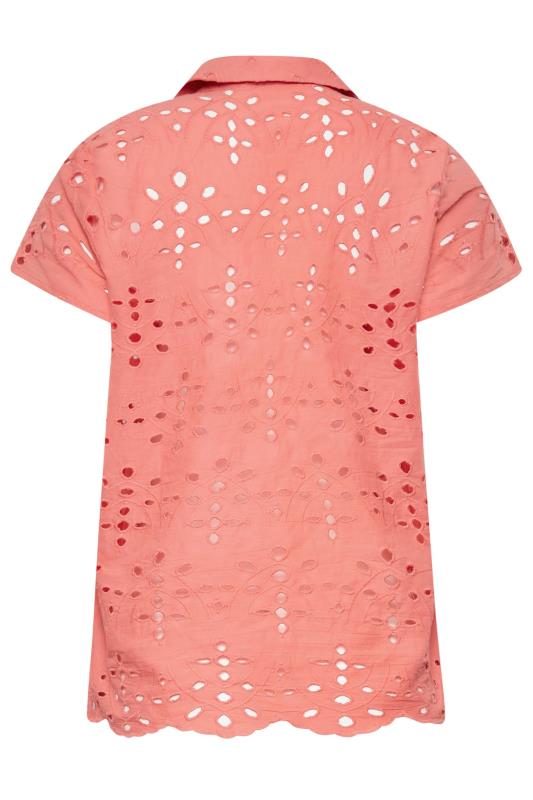 LTS Tall Women's Coral Pink Broderie Shirt | Long Tall Sally 7