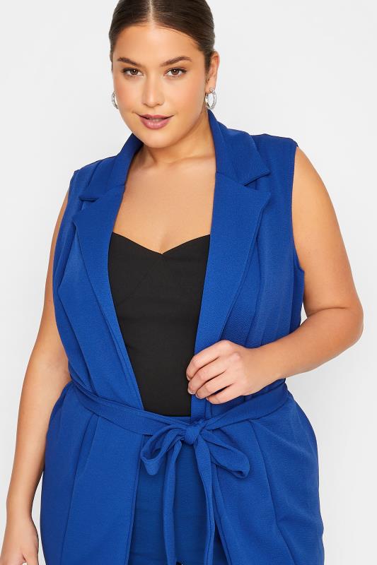 LTS Tall Women's Cobalt Blue Sleeveless Scuba Blazer | Long Tall Sally 4