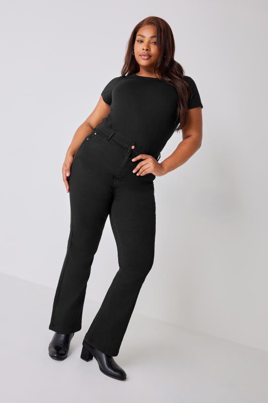  Grande Taille YOURS Curve Black Bootcut Stretch ISLA Jeans