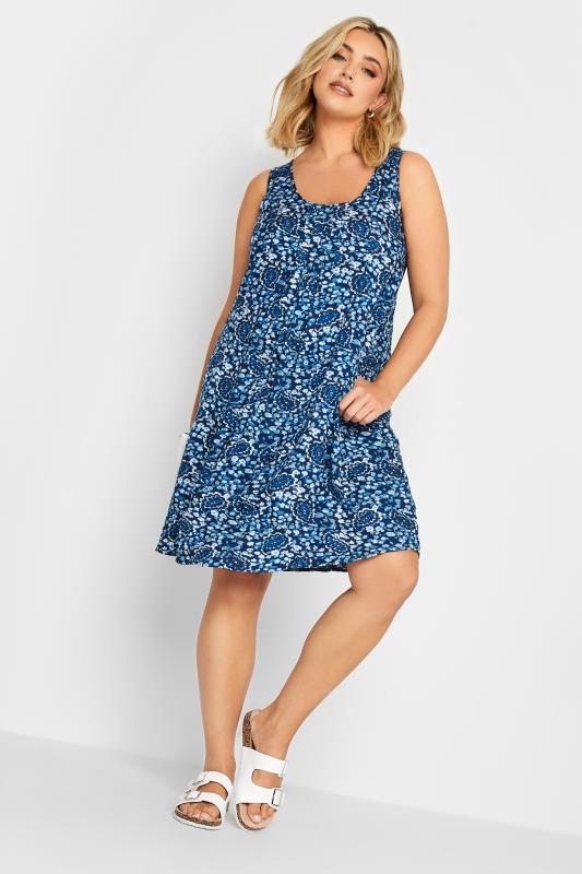 YOURS Plus Size Blue Paisley Print Pocket Dress | Yours Clothing 1