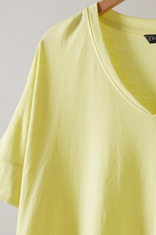 EVANS Plus Size Yellow V-Neck Modal Rich T-Shirt | Evans 7