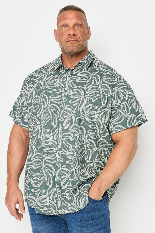 Men's  JACK & JONES Big & Tall Green Tropical Printed Shirt