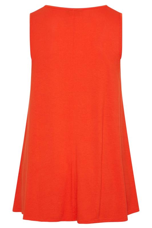 Plus Size Orange Cut Out Swing Vest Top | Yours Clothing  7