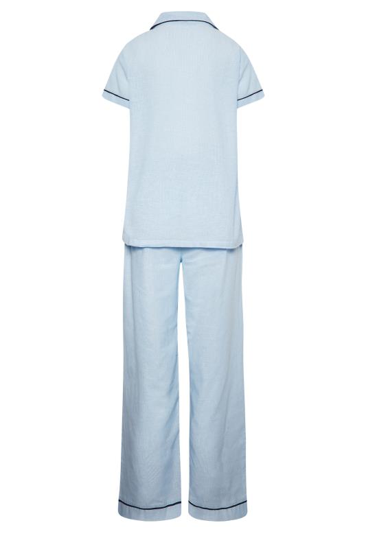 LTS Tall Women's Blue Stripe Woven Pyjama Set | Long Tall Sally 7