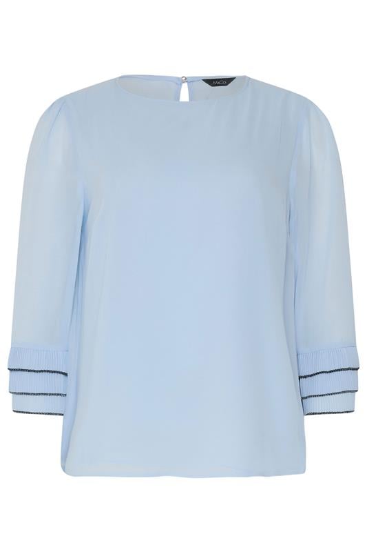 M&Co Blue Frill Sleeve Blouse | M&Co 5