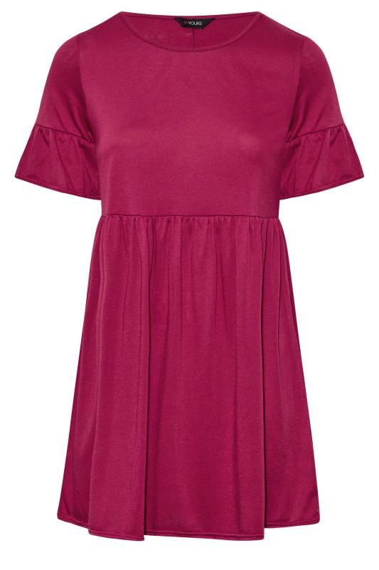 Curve Dark Pink Short Sleeve Tunic Dress 6