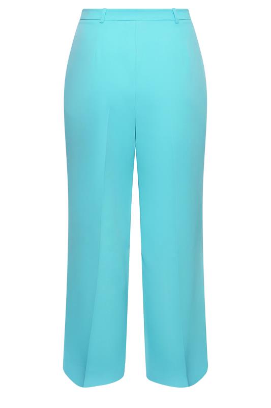 YOURS Plus Size Curve Bright Blue Wide Leg Trousers | Yours Clothing  5