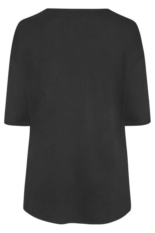 Plus Size Black Leopard Print Colour Block Oversized T-shirt | Yours Clothing  7
