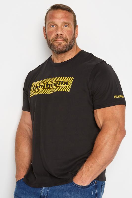 Men's  LAMBRETTA Big & Tall Black Two Tone Box Print T-Shirt