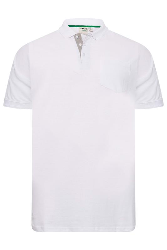 D555 Big & Tall White Basic Polo Shirt | BadRhino 3