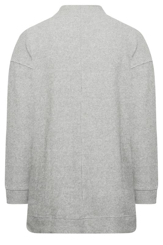 YOURS Plus Size Grey Soft Touch Ribbed Jumper | Yours Clothing 7