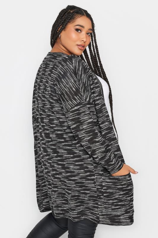 YOURS LUXURY Plus Size Black & White Contrast Knit Cardigan | Yours Clothing 2