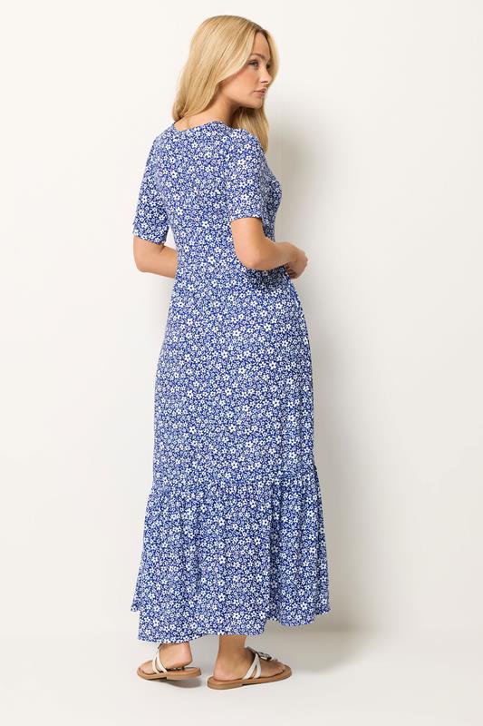 M&Co Navy Blue Floral Notch Neck Maxi Dress | M&Co 2