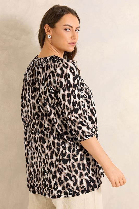 EVANS Plus Size Brown Animal Print Jersey Top | Evans  2