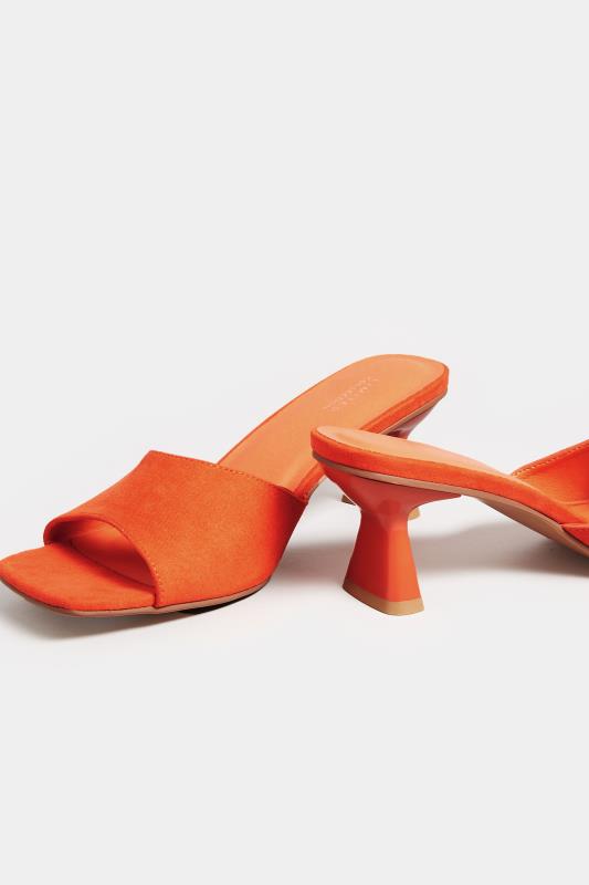 LIMITED COLLECTION Orange Kitten Heel Mule In Wide E Fit & Extra Wide EEE Fit | Yours Clothing 5