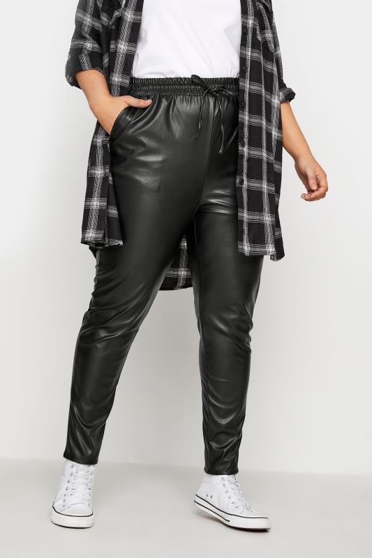 Black Faux Leather Joggers_A.jpg