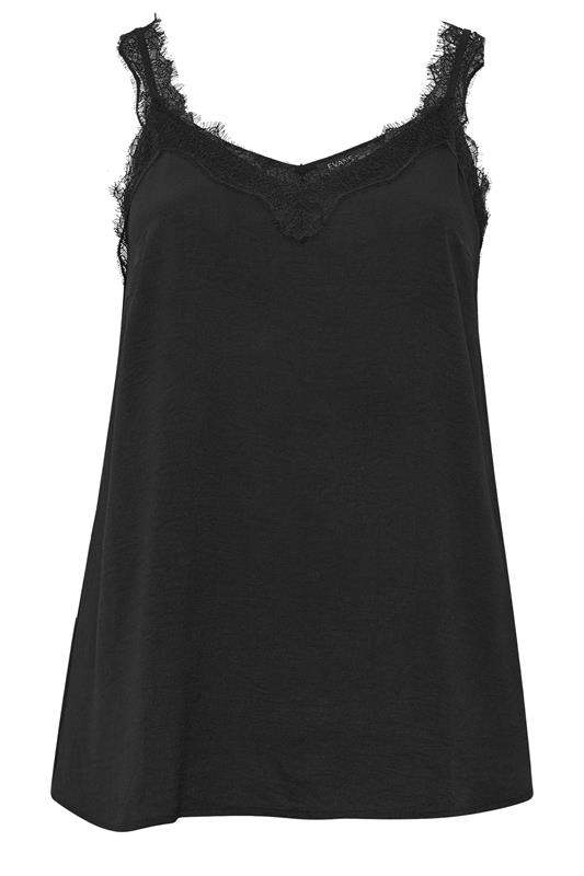 EVANS Curve Black Lace Trim Cami Vest Top 5