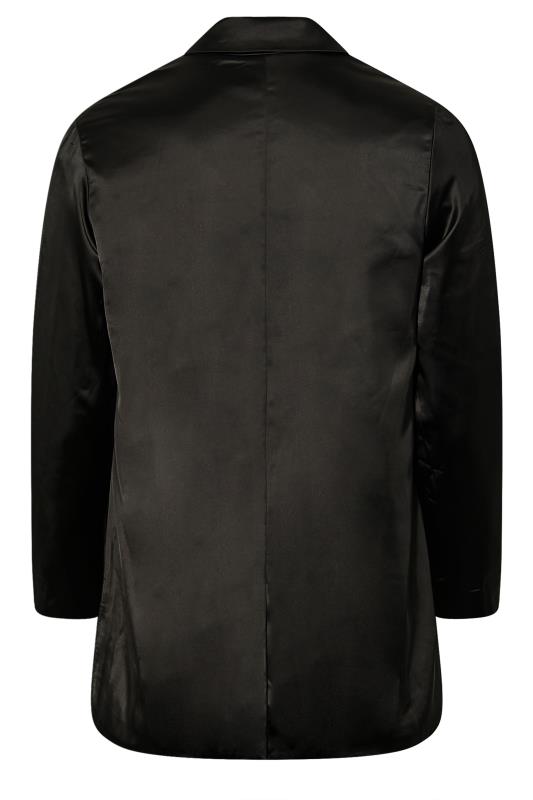 Plus Size Black Satin Blazer | Yours Clothing 7