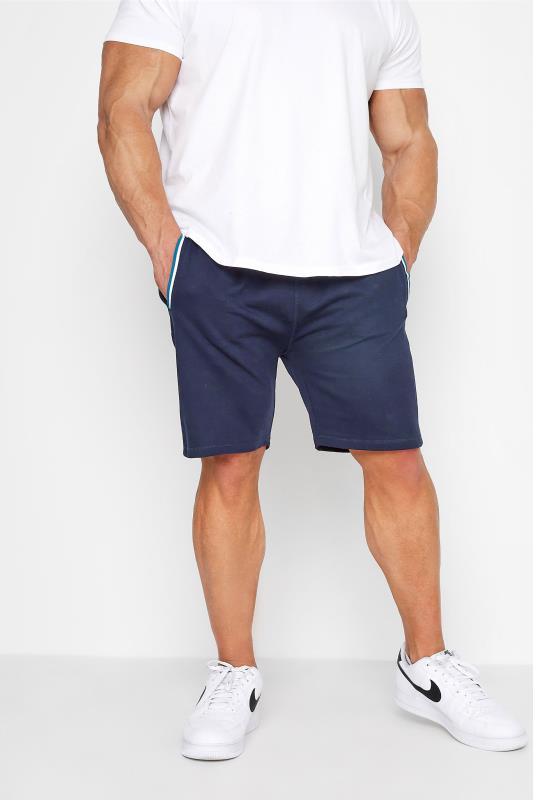 Men's  D555 Big & Tall Navy Blue Elasticated Waist Shorts