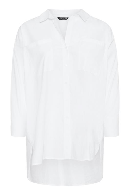LIMITED COLLECTION Plus Size White Oversized Boyfriend Shirt | Yours Clothing 6