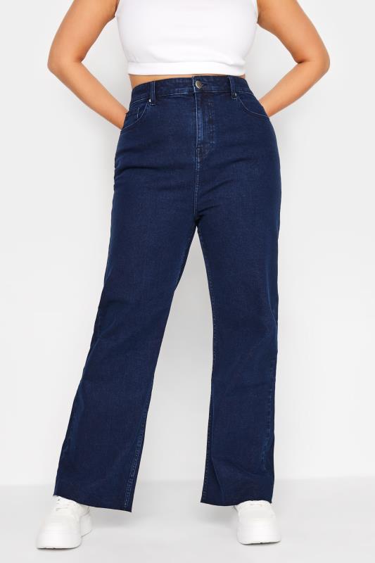  Grande Taille YOURS Curve Indigo Blue Stretch Wide Leg Jeans