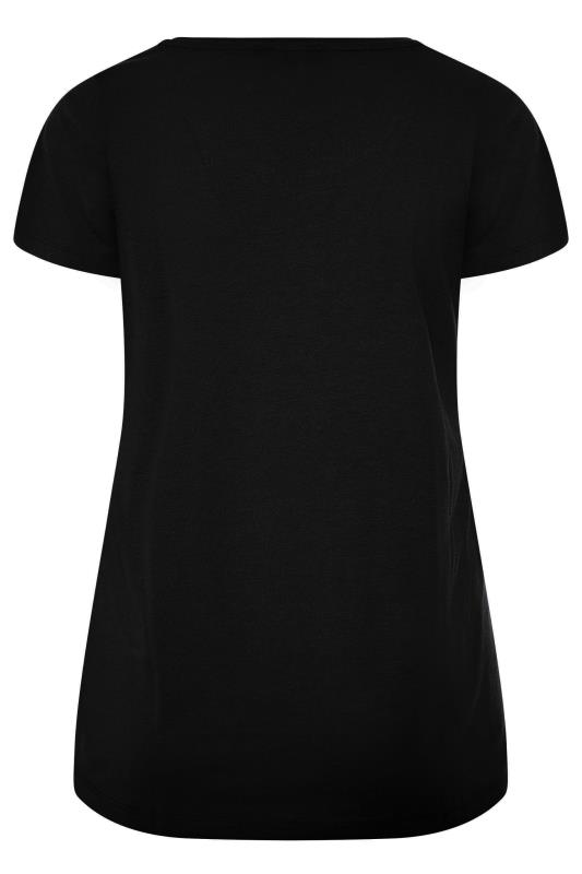 Plus Size Black Basic T-Shirt - Petite| Yours Clothing 5