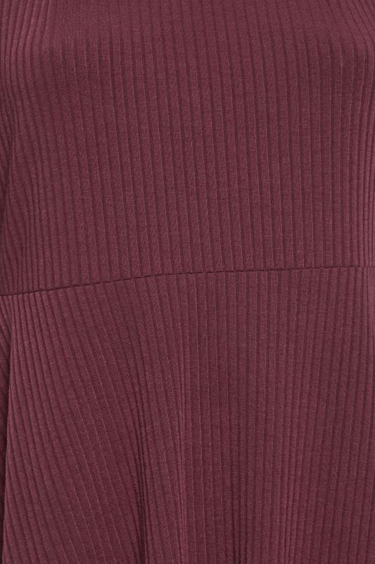 YOURS Plus Size Burgundy Red Keyhole Peplum Top | Yours Clothing 5