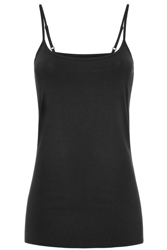 Black Cotton Longline Cami Vest Top_F.jpg