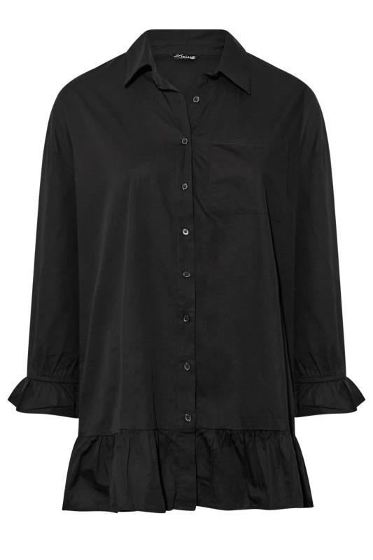 LIMITED COLLECTION Plus Size Black Frill Shirt | Yours Clothing 6