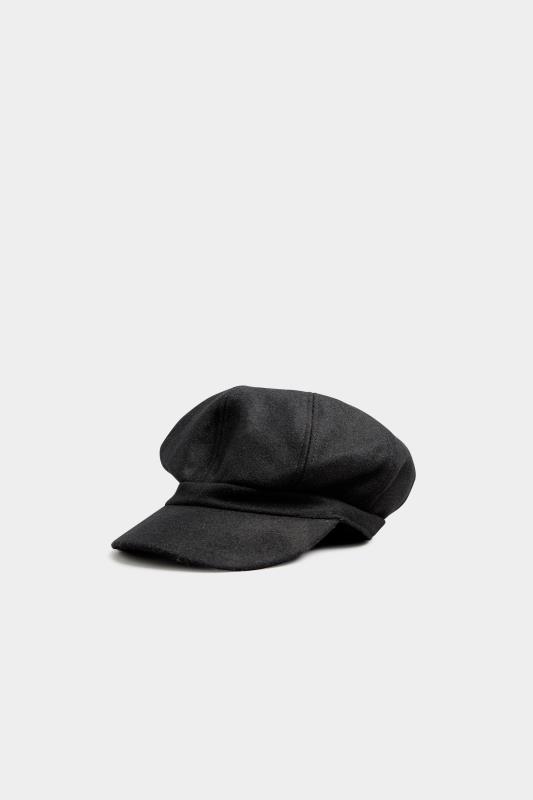 Plus Size Black Baker Boy Hat | Yours Clothing 2