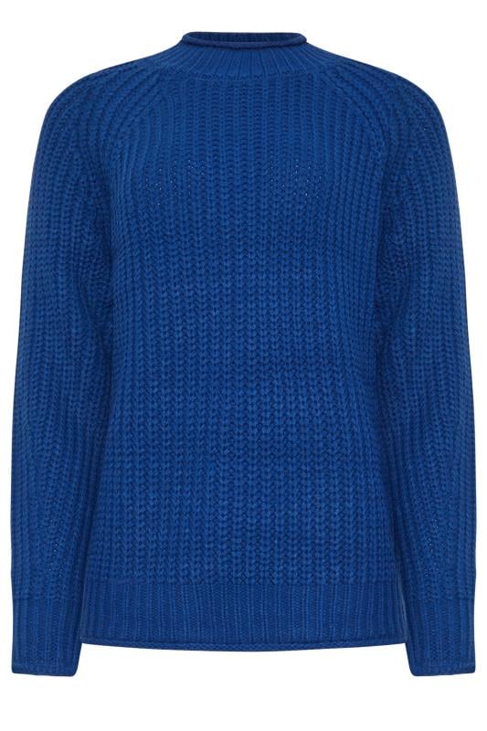 LTS Tall Women's Cobalt Blue High Neck Knit Jumper | Long Tall Sally 5