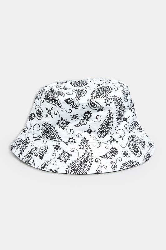 White Paisley Print Bucket Hat | Yours Clothing  2