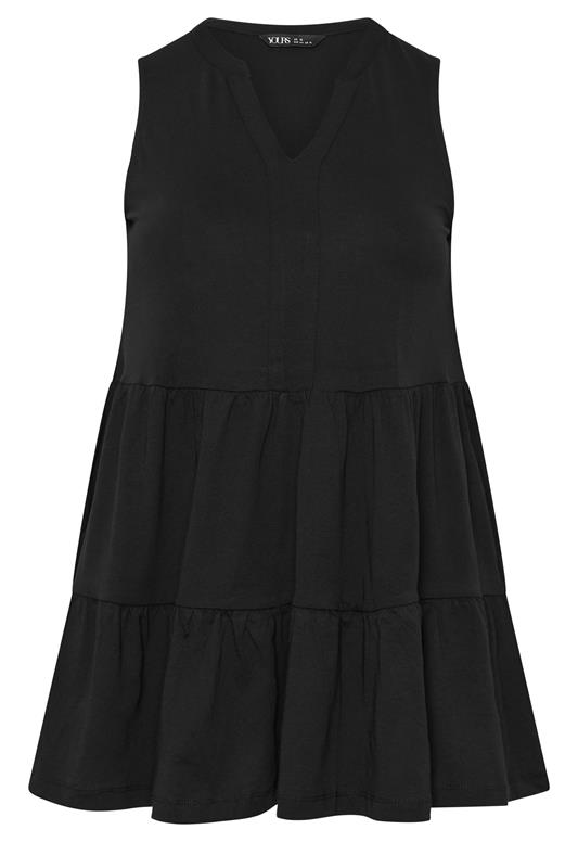 Yours Plus Size Black Tiered Vest Top | Yours Clothing 5