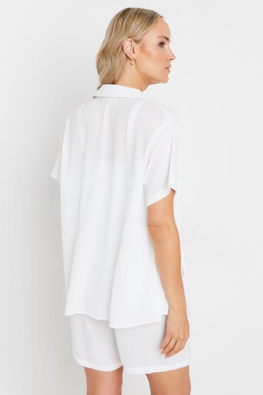 LTS Tall Women's White Crinkle Short Sleeve Shirt | Long Tall Sally  3